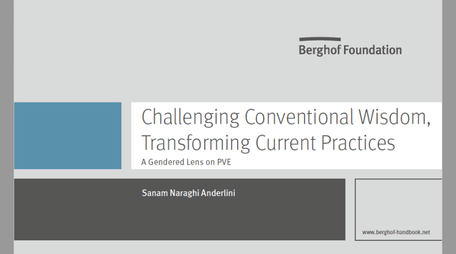 Anderlini challenges conventional wisdom on countering/preventing violent extremism